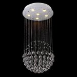 Люстра хрустальная каскадная 671305/6 GU10 хром 45х45х60см