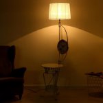 Торшер с часами 4416223T/1 E27 40Вт белый 54х40х162 см