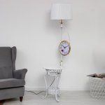 Торшер с часами 4416223T/1 E27 40Вт белый 54х40х162 см