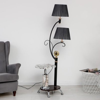 Торшер с часами 4416225T/2 E27 40Вт черный-белый 63х55х172 см