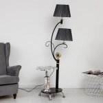 Торшер с часами 4416225T/2 E27 40Вт черный-белый 63х55х172 см