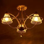 Люстра 669611/3 Е14 40Вт белый патинированное золото 59х59х44 см