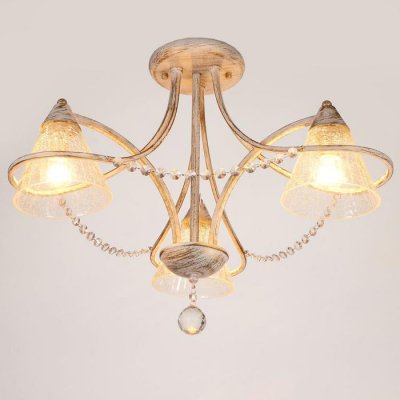 Люстра 669611/3 Е14 40Вт белый патинированное золото 59х59х44 см