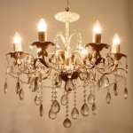 Люстра 670406/6 E14 40Вт белый с золотой патиной 58х58х98 см