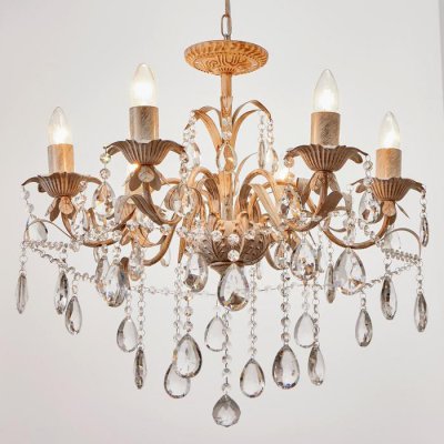 Люстра 670406/6 E14 40Вт белый с золотой патиной 58х58х98 см