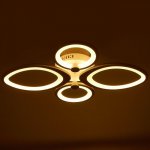 Люстра с ПДУ 671101/4 LED 104Вт диммер 3 режима 3000-6000К белый 65х50х11 см