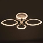 Люстра с ПДУ 671101/4 LED 104Вт диммер 3 режима 3000-6000К белый 65х50х11 см