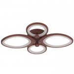 Люстра с ПДУ 671102/4 LED 104Вт диммер 3 режима 3000-6000К кофе 65х50х11 см