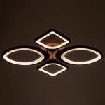 Люстра с ПДУ 671104/4 LED 108Вт диммер 3 режима 3000-6000К кофе 65х53х11 см
