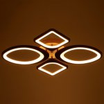 Люстра с ПДУ 671104/4 LED 108Вт диммер 3 режима 3000-6000К кофе 65х53х11 см