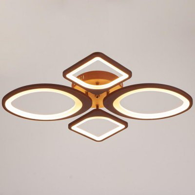 Люстра с ПДУ 671104/4 LED 108Вт диммер 3 режима 3000-6000К кофе 65х53х11 см