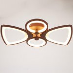 Люстра с ПДУ 671106/4 LED 112Вт диммер 3 режима 3000-6000К кофе 59х50х11 см