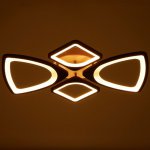 Люстра с ПДУ 671108/4 LED 112Вт диммер 3 режима 3000-6000К кофе 60х51х11 см