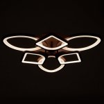 Люстра с ПДУ 671112/6 LED 162Вт диммер 3 режима 3000-6000К кофе 60х60х12 см