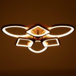 Люстра с ПДУ 671112/6 LED 162Вт диммер 3 режима 3000-6000К кофе 60х60х12 см