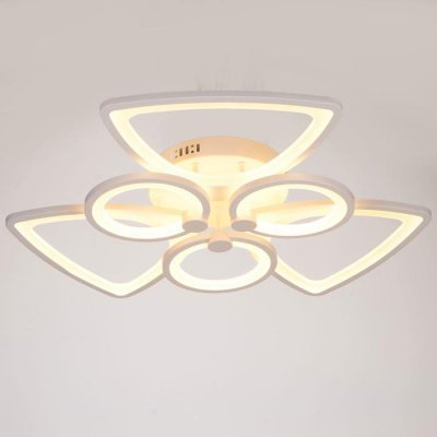 Люстра с ПДУ 671113/6 LED 168Вт диммер 3 режима 3000-6000К белый 66х66х12 см Люстра с ПДУ 671113/6 LED 168Вт диммер 3 режима 3000-6000К белый 66х66х12 см