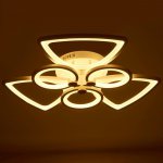 Люстра с ПДУ 671113/6 LED 168Вт диммер 3 режима 3000-6000К белый 66х66х12 см