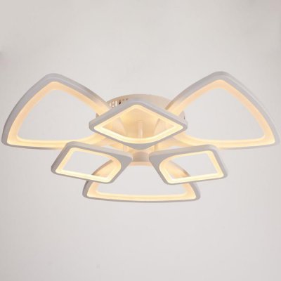 Люстра с ПДУ 671115/6 LED 174Вт диммер 3 режима 3000-6000К белый 65х65х12 см