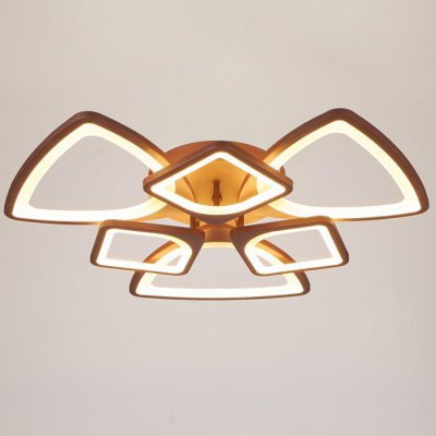 Люстра с ПДУ 671116/6 LED 174Вт диммер 3 режима 3000-6000К кофе 65х65х12 см