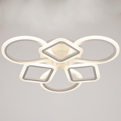 Люстра с ПДУ 671117/6 LED 126Вт диммер 3 режима 3000-6000К белый 58х56х12 см Люстра с ПДУ 671117/6 LED 126Вт диммер 3 режима 3000-6000К белый 58х56х12 см