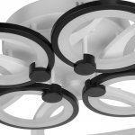 Люстра с ПДУ 671120/8 LED 224Вт диммер 3 режима 3000-6000К  белый-черный 64х64х14 см