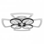 Люстра с ПДУ 671120/8 LED 224Вт диммер 3 режима 3000-6000К  белый-черный 64х64х14 см