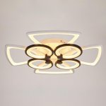 Люстра с ПДУ 671120/8 LED 224Вт диммер 3 режима 3000-6000К  белый-черный 64х64х14 см