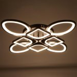 Люстра с ПДУ 671121/8 LED 216Вт диммер 3 режима 3000-6000К черный 72х54х14 см