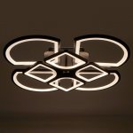 Люстра с ПДУ 671127/8 LED 240Вт диммер 3 режима 3000-6000К черный 70х70х14 см