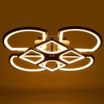 Люстра с ПДУ 671127/8 LED 240Вт диммер 3 режима 3000-6000К черный 70х70х14 см