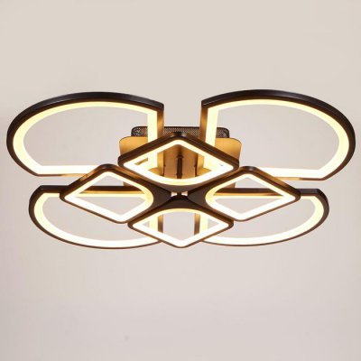 Люстра с ПДУ 671127/8 LED 240Вт диммер 3 режима 3000-6000К черный 70х70х14 см