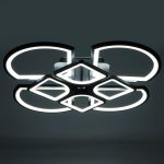 Люстра с ПДУ 671127/8 LED 240Вт диммер 3 режима 3000-6000К черный 70х70х14 см