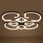 Люстра с ПДУ 671127/8 LED 240Вт диммер 3 режима 3000-6000К черный 70х70х14 см