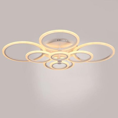 Люстра с ПДУ 671132/8 LED 224Вт диммер 3 режима 3000-6000К белый 107х82х9 см