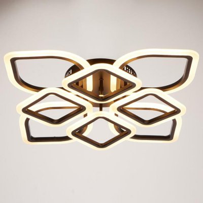 Люстра с ПДУ 671136/8 LED 160Вт диммер 3 режима 3000-6000К черный 51х51х13 см Люстра с ПДУ 671136/8 LED 160Вт диммер 3 режима 3000-6000К черный 51х51х13 см