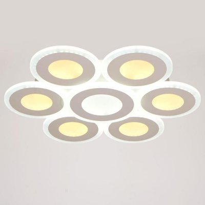 Люстра с ПДУ 671137/6 LED 204Вт диммер 3 режима 3000-6000К белый 50х50х6,5 см