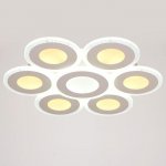 Люстра с ПДУ 671137/6 LED 204Вт диммер 3 режима 3000-6000К белый 50х50х6,5 см