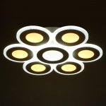Люстра с ПДУ 671137/6 LED 204Вт диммер 3 режима 3000-6000К белый 50х50х6,5 см