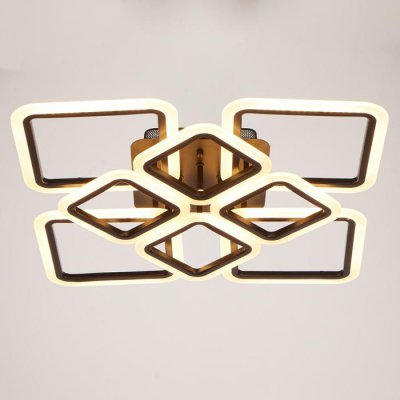 Люстра с ПДУ 671144/8 LED 192Вт диммер 3 режима 3000-6000К белый/черный 59х59х14 см Люстра с ПДУ 671144/8 LED 192Вт диммер 3 режима 3000-6000К белый/черный 59х59х14 см