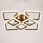 Люстра с ПДУ 671144/8 LED 192Вт диммер 3 режима 3000-6000К белый/черный 59х59х14 см