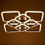 Люстра с ПДУ 671144/8 LED 192Вт диммер 3 режима 3000-6000К белый/черный 59х59х14 см