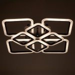 Люстра с ПДУ 671144/8 LED 192Вт диммер 3 режима 3000-6000К белый/черный 59х59х14 см