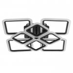 Люстра с ПДУ 671144/8 LED 192Вт диммер 3 режима 3000-6000К белый/черный 59х59х14 см