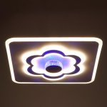 Светильник с ПДУ 671148/1 LED 136Вт диммер 3 режима RGB 3000-6000К белый 45х45х8 см