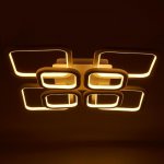 Люстра с ПДУ 671154/8 LED 232Вт диммер 3 режима 3000-6000К белый 60х60х13 см