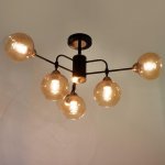 Люстра 670802/6 E27 40Вт черный-золото 85х85х46 см