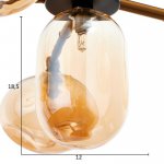 Люстра 670805/3+1 E27 40Вт+ G9 40Вт черный-золото 60х60х26 см