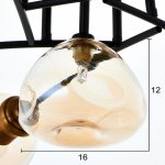 Люстра 670806/5+1 E27 40Вт+ G9 40Вт черный-золото 73х73х27 см