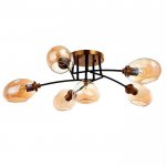 Люстра 670806/5+1 E27 40Вт+ G9 40Вт черный-золото 73х73х27 см