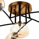 Люстра 670806/5+1 E27 40Вт+ G9 40Вт черный-золото 73х73х27 см